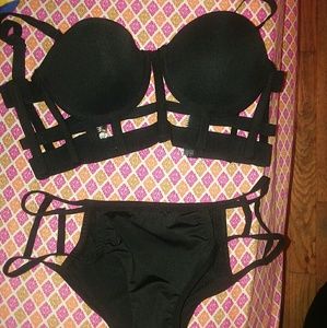 Caged bra and panty set